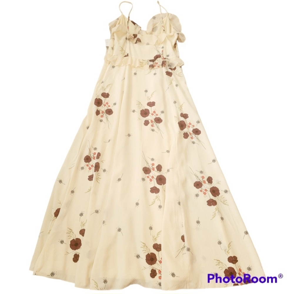 Joie Cassiel Floral Ruffle Maxi Dress Sz  Silk Sz 4 Boho Wedding Guest - Picture 6 of 13